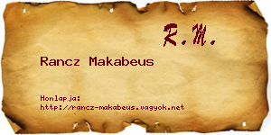 Rancz Makabeus névjegykártya
